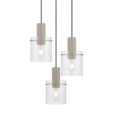 Orla Ribbed Glass 3 Light Cluster Pendant